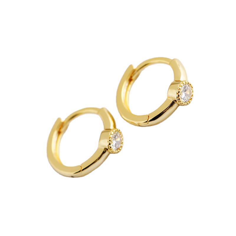 11mm Circle Pave cz Ear Clip S925 Silver Earrings