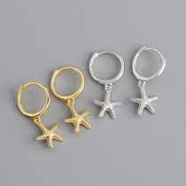 Starfish Charm  Ear Clip S925 Silver Earrings