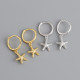 Starfish Charm  Ear Clip S925 Silver Earrings