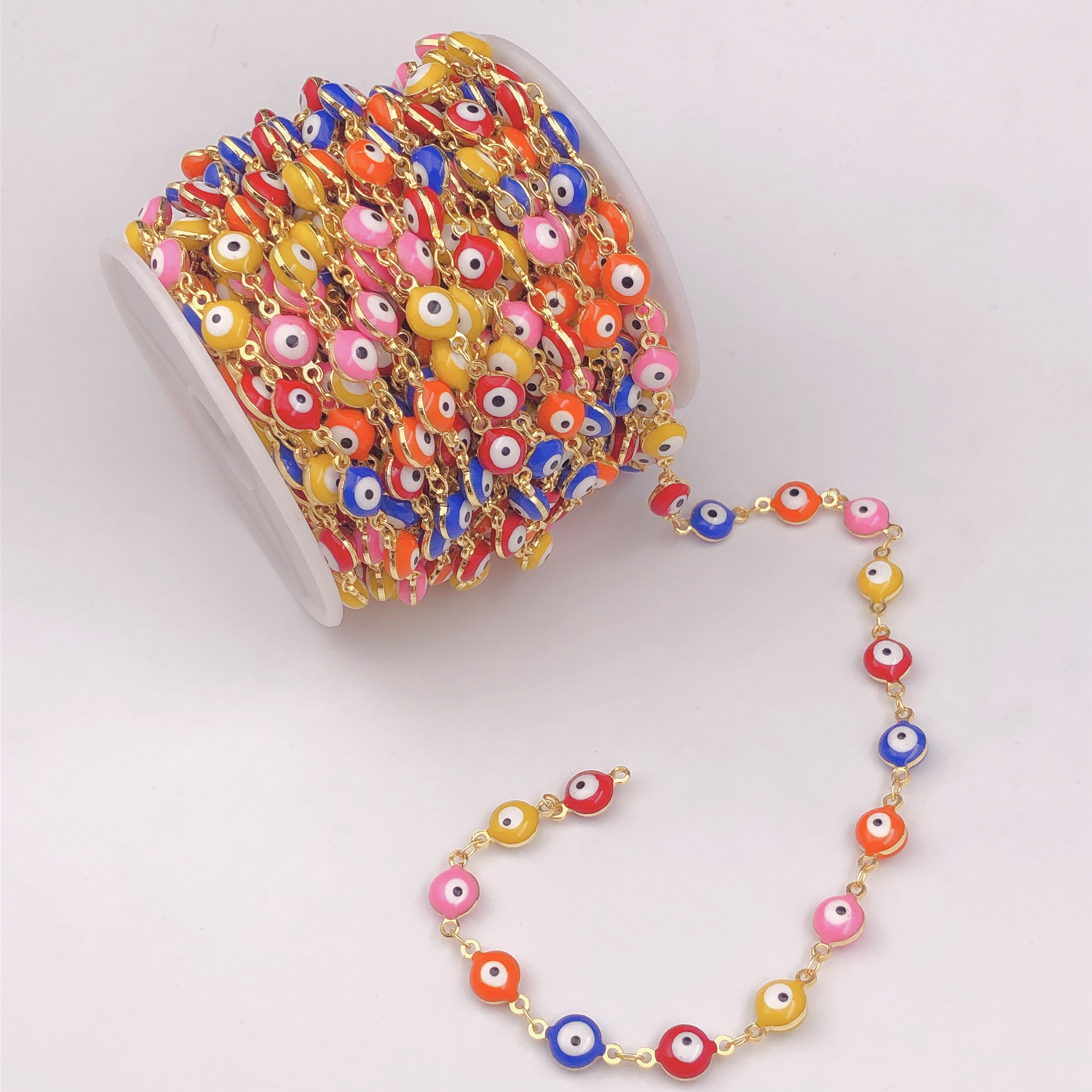 Enamel round  eye chain ( price by meter )