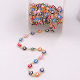Enamel round colorful eye necklace chain ( price by meter )