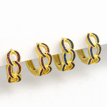 Zircon Chain Hoop Earring
