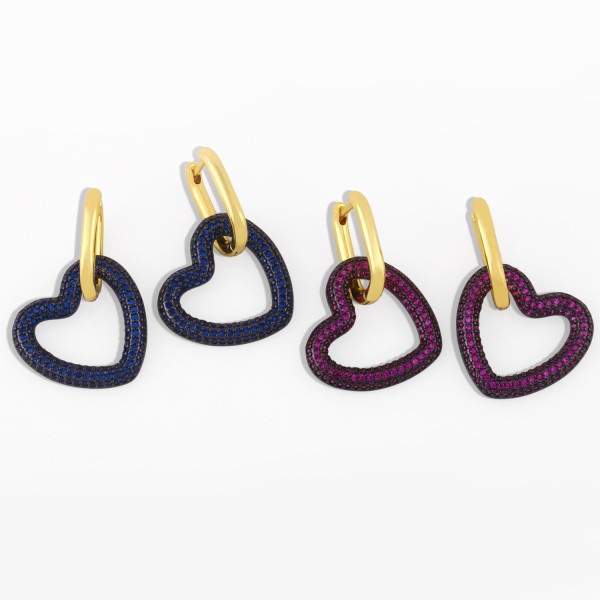 Pave Heart Zircon Earring
