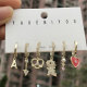 Red Heart Arrow Dragon Charms Set Earring