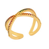 Colorful X Shape  Adjustable Ring