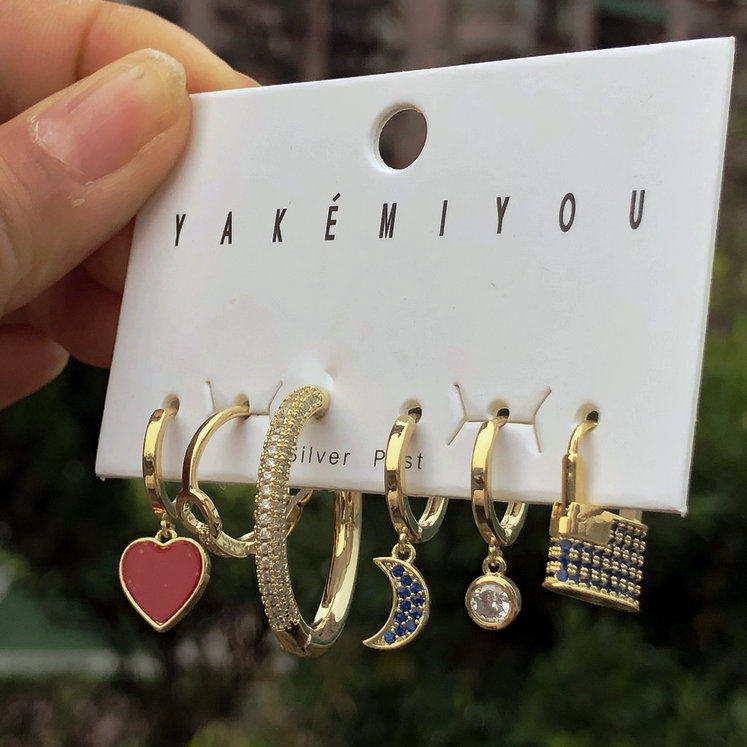 Red Heart Locker Charms Earring