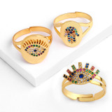 Colorful Evil Eye Adjustable Ring