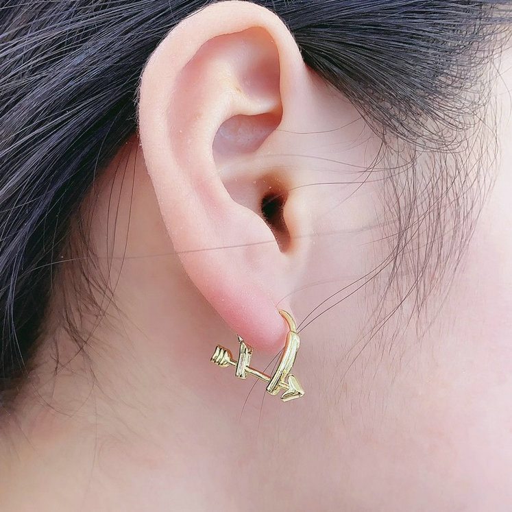 Arrow Hoop Plain Earring