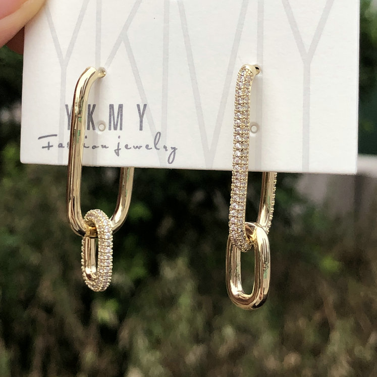 Pave Zircon Square Earrings