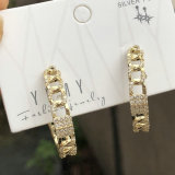 Pave Zircon Hoop Earring
