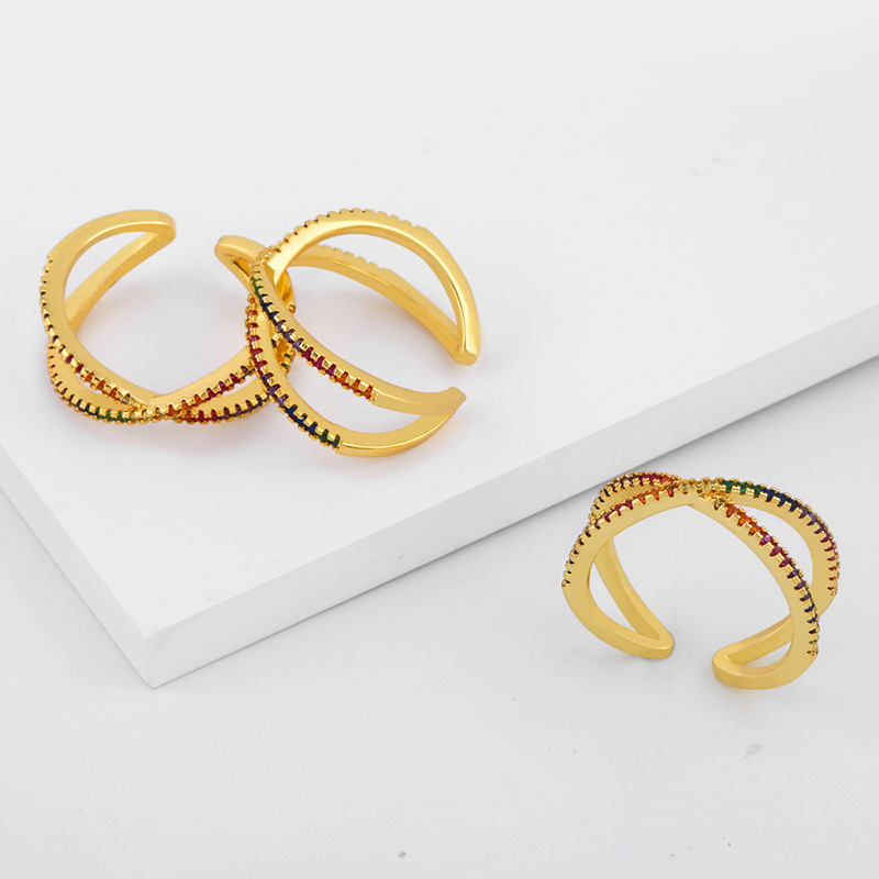 Colorful X Shape  Adjustable Ring