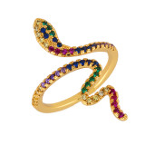 Colorful S Shape Snake Adjustable Ring