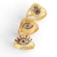 Colorful Evil Eye Adjustable Ring