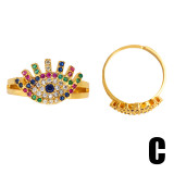 Colorful Evil Eye Adjustable Ring