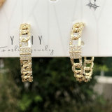 Pave Zircon Hoop Earring