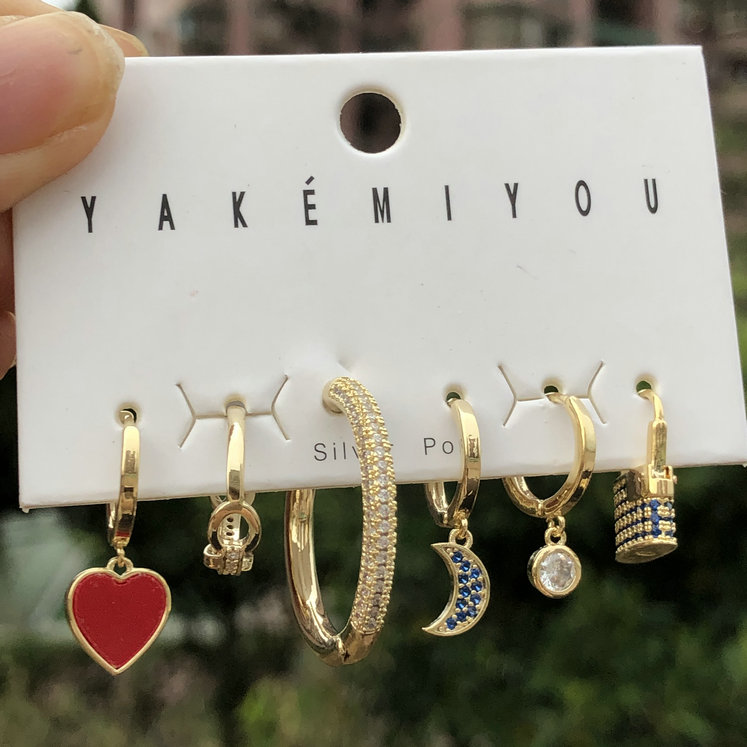 Red Heart Locker Charms Earring