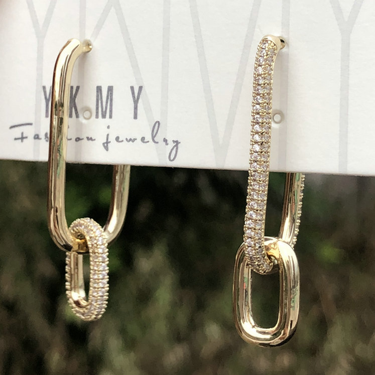 Pave Zircon Square Earrings