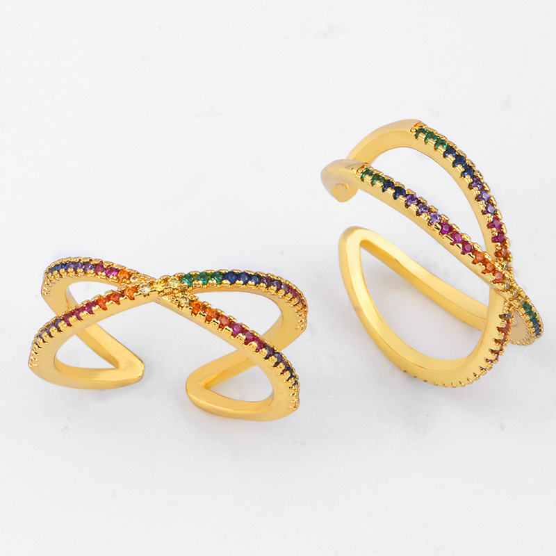 Colorful X Shape  Adjustable Ring