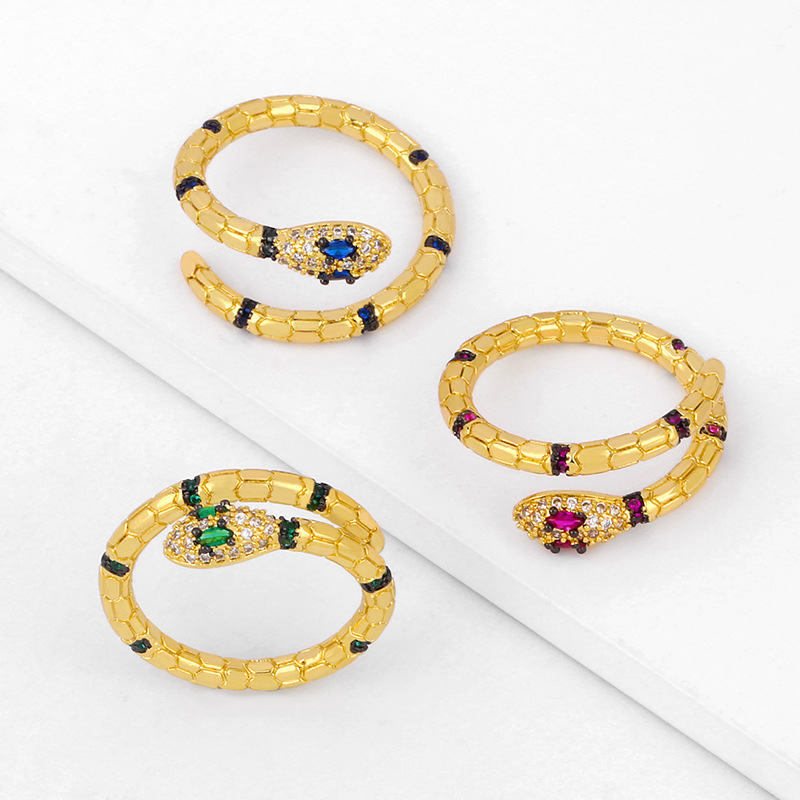 Colorful Snake Adjustable Round Ring