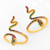 Colorful S Shape Snake Adjustable Ring