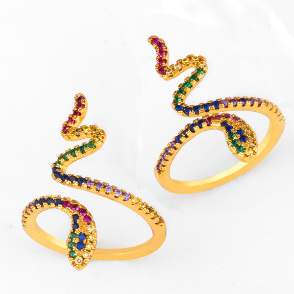 Colorful S Shape Snake Adjustable Ring