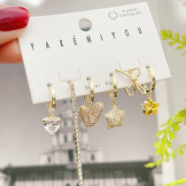 Heart and star charm set earring