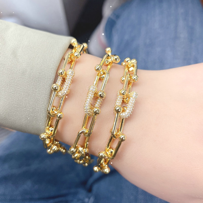 Pave Horseshoe Clasp Bracelet