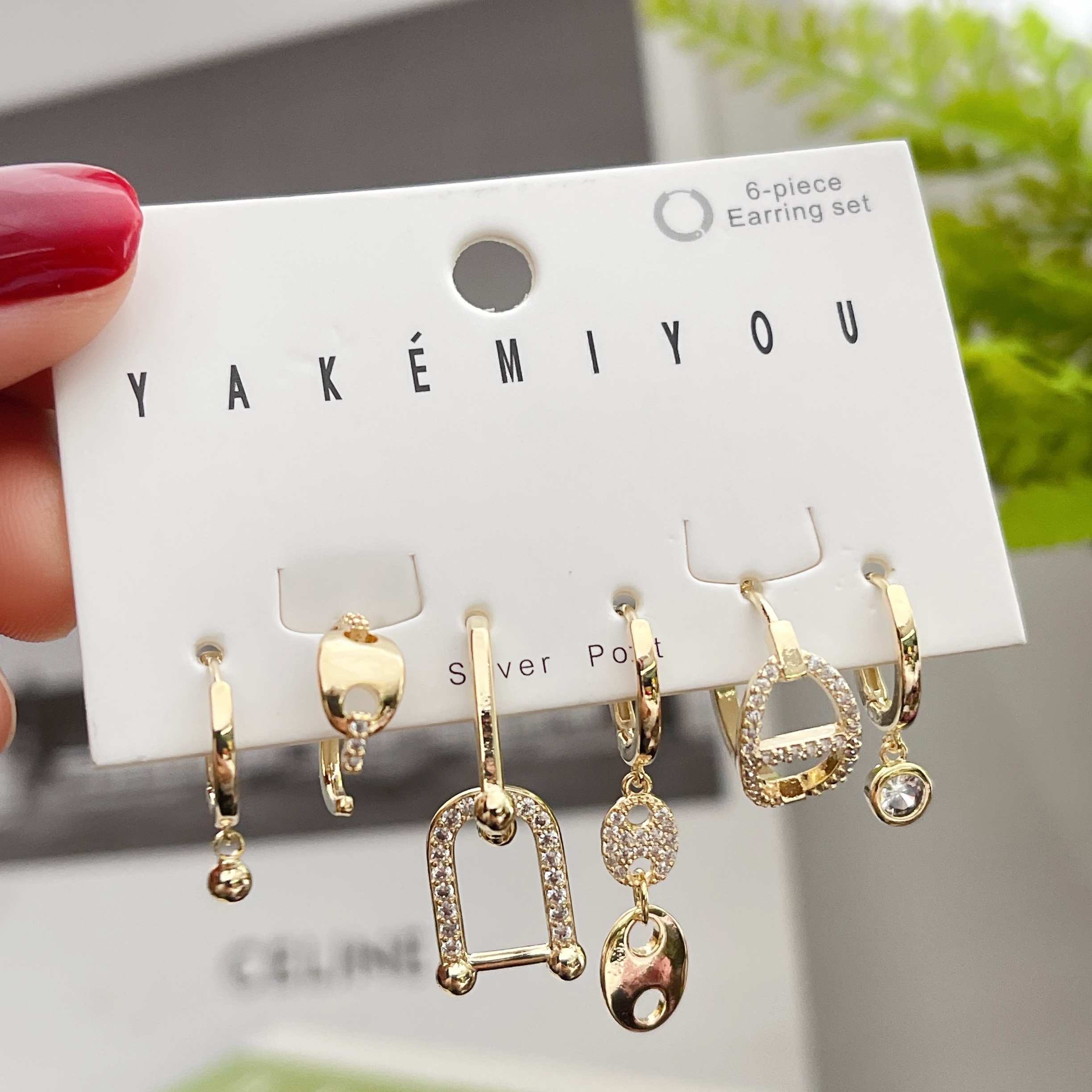 Coffe bean charm set earring