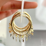 Star charm big set hoop earring