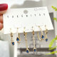 Blue charm hoop set earring