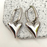 18K Gold Plating Metal Heart Charm Earring