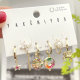 Round rainbow charm set earring