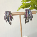 Pave irregular colored zircon earring