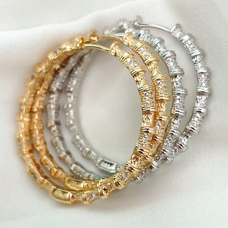 Pave Bonne Big Hoop Earring