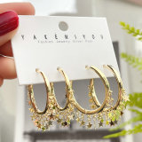 Star charm big set hoop earring