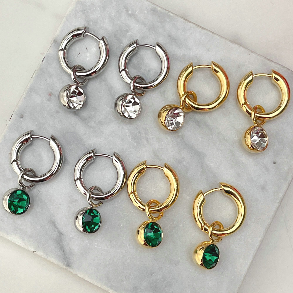 Round Drop Hoop Earring