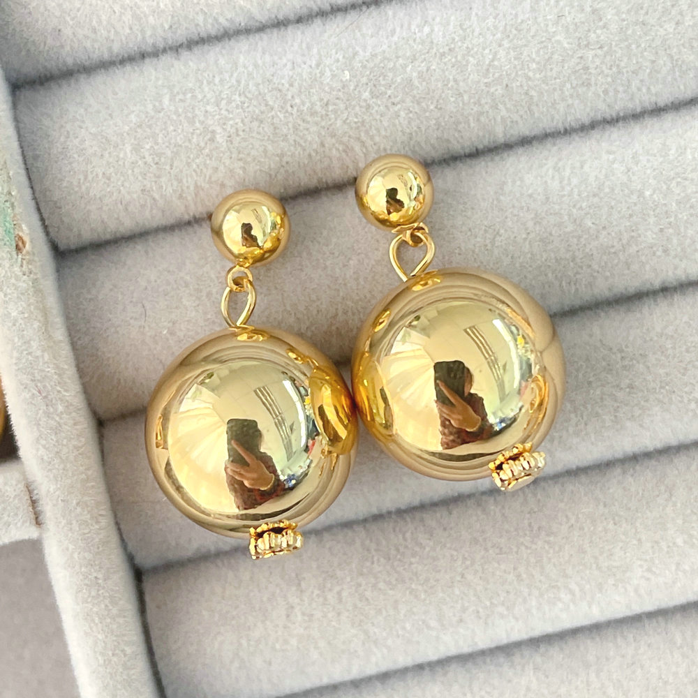 Gold Ball Earring