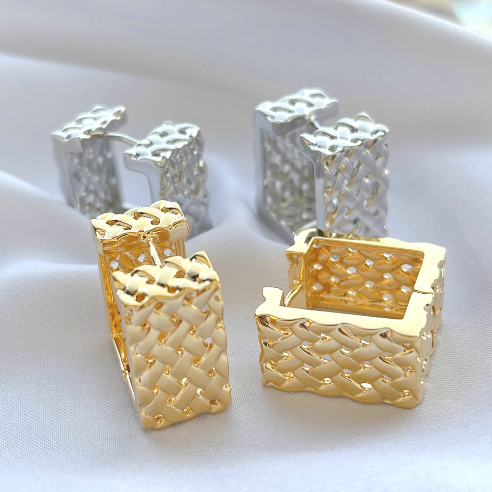 Gold Square Hoop