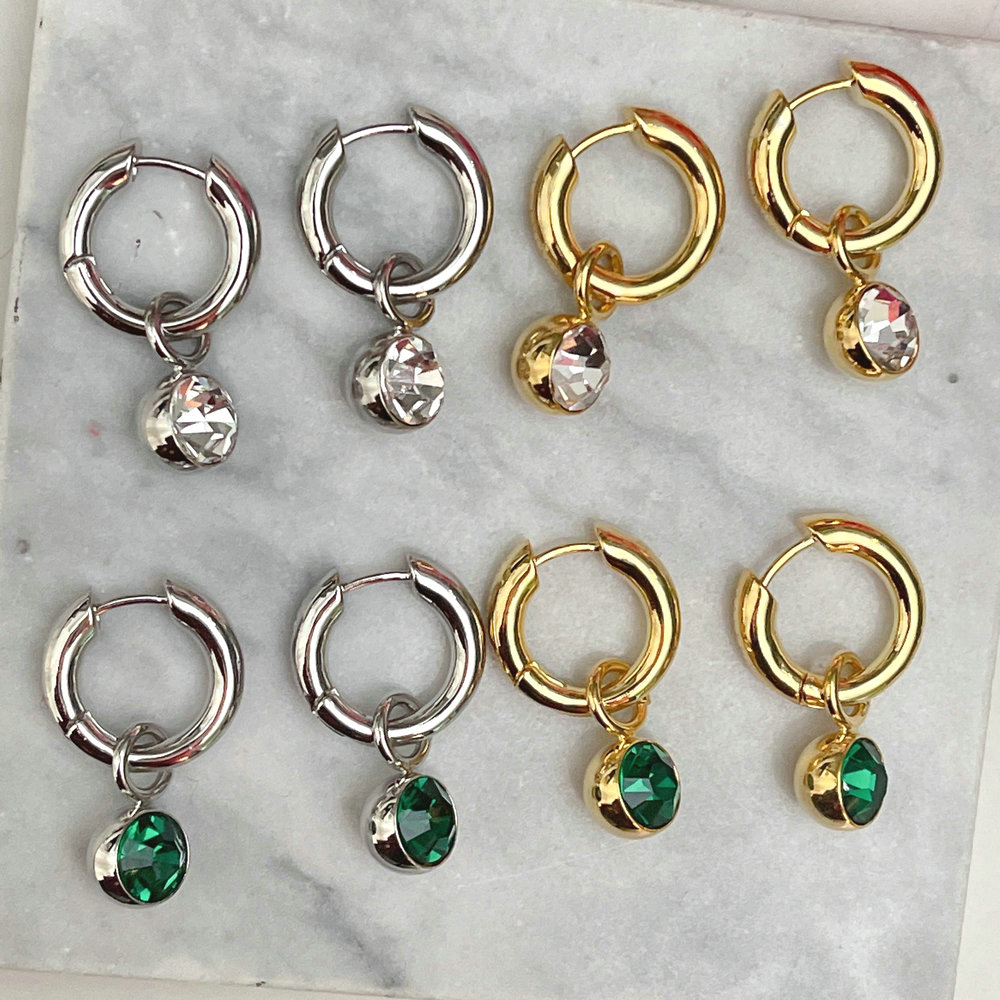Round Drop Hoop Earring