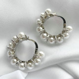 Fashion Hoop Pearl Earring