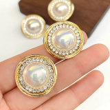 White Round Pearl With Crystal