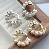 Fashion Hoop Pearl Earring