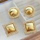 Gold Metal Zircon Earring