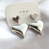 Plain Metal Heart Charm Earring