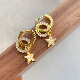 Star Charm Hoop Earring
