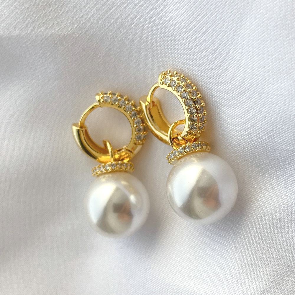 Pearl Drop Hoop