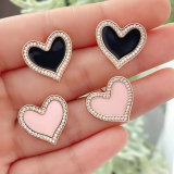 Enamel Heart Ear Stud