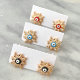 Enamel sunflower ear stud