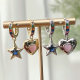 Fashion Colorful Zircon Heart Star Charm Earring