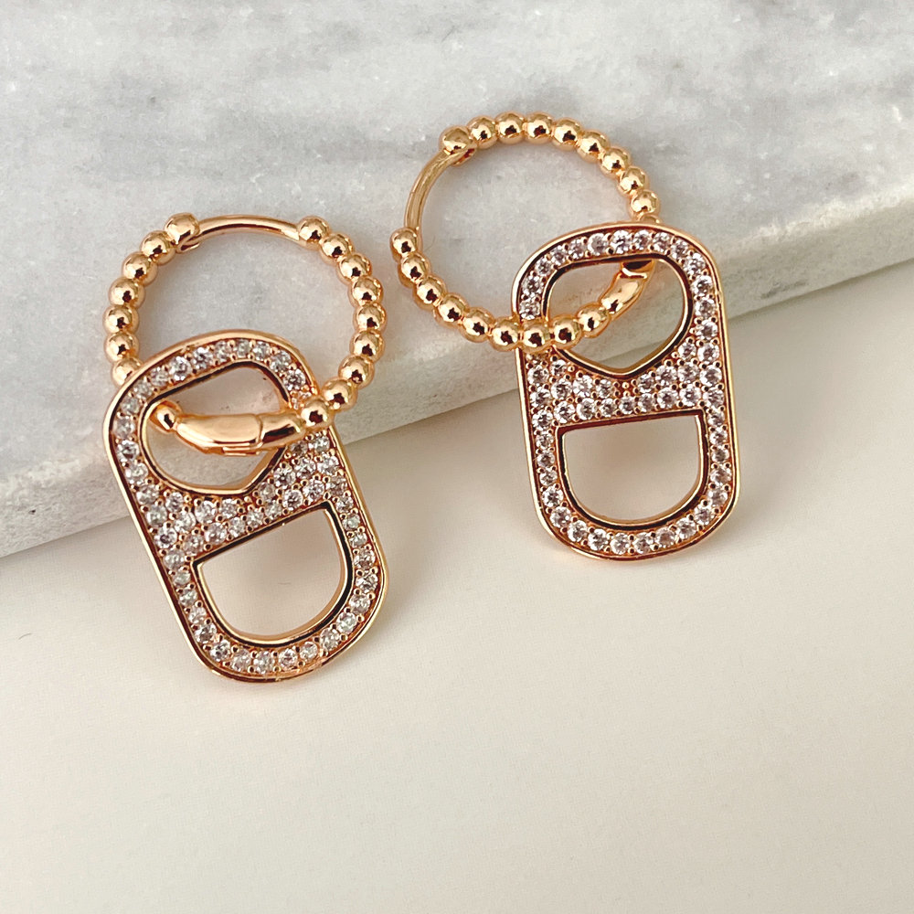 Coffe Bean Charm Earring